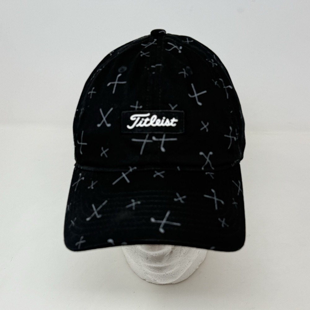 Titleist Charleston‎ Prints Black/White Strap Back Adjustable Golf Hat EUC